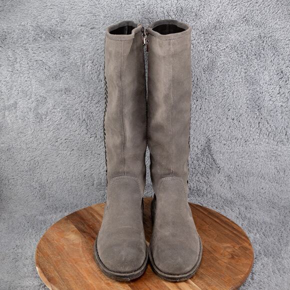 Ugg Australia Wilder Riding Boots Womens Size 8 Gray Tall Suede Boots 1008967 - Picture 2 of 6